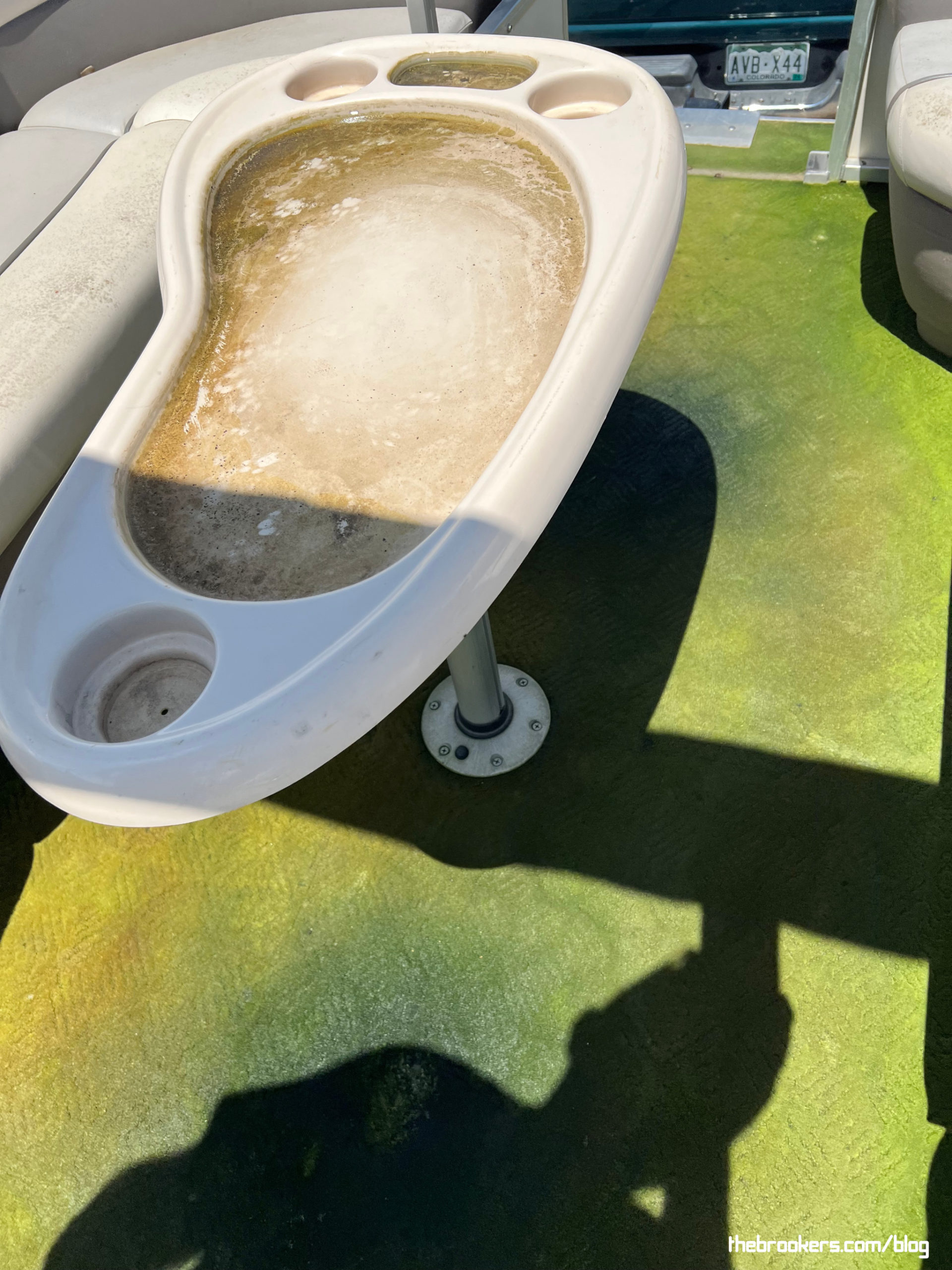 Cleaning the boat