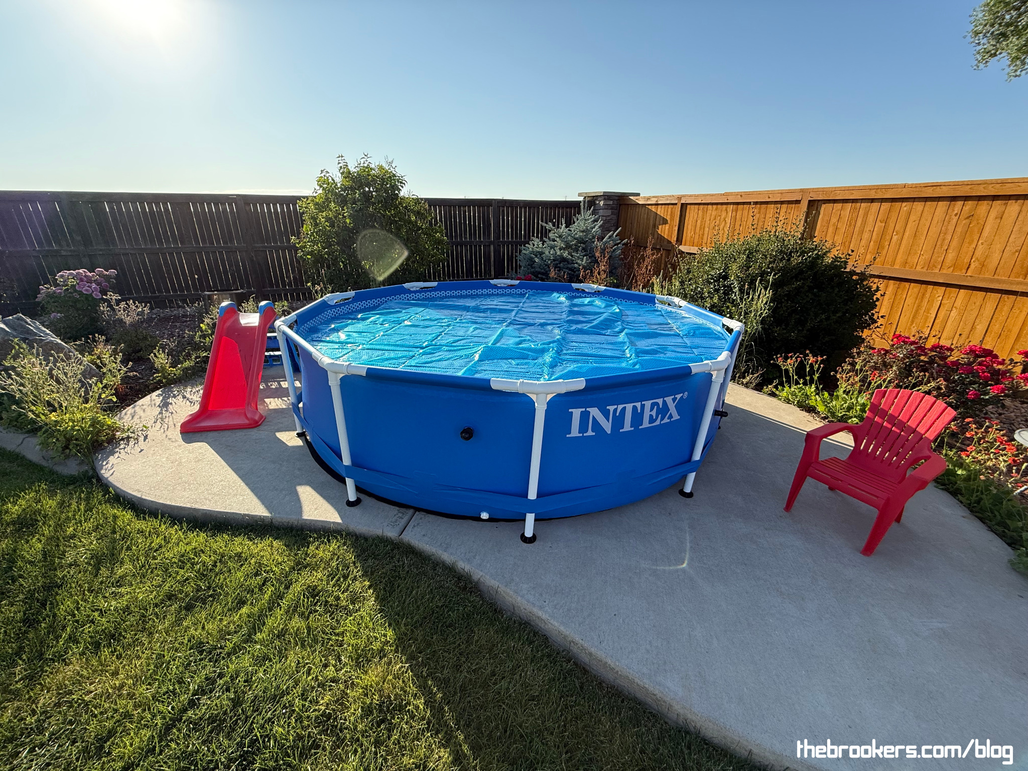 The pool is up
